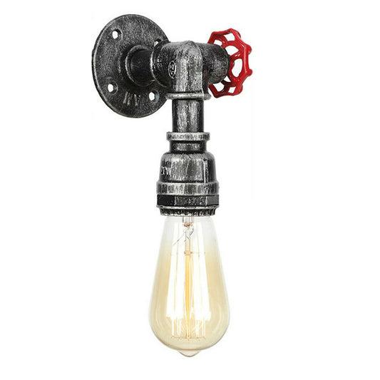 Industrial Vintage Brushed Silver model Style Steampunk Rustic Water pipe Wall Light Brass Lamp~1664