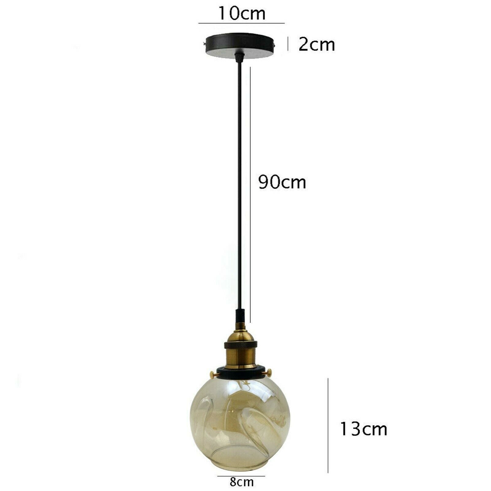 Lamp Glass Globe Shade Vintage Industrial Ceiling Light - Vintagelite