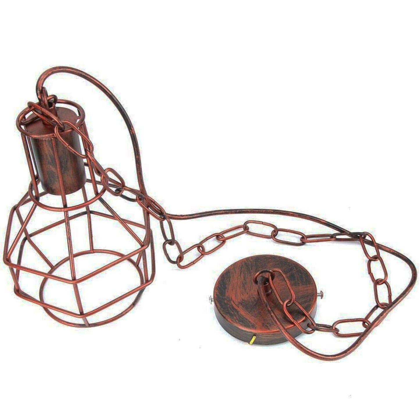 Vintage Metal Hanging Pendant Ceiling Wire Cage Spider Lamp