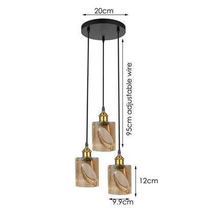 Vintage Industrial Retro Pendant Light Suspended Ceiling Lights Style Glass Lamp Shade~1693