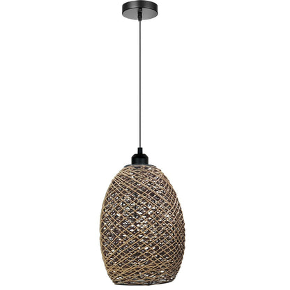 Decorative Modern Woven Rattan Cage Pendant Hanging Lighting