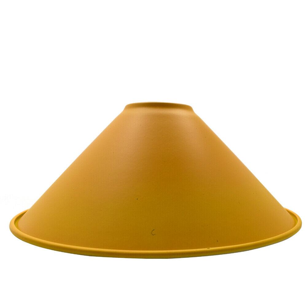 Yellow easy fit lamp shade -white painted inner indoor light shade