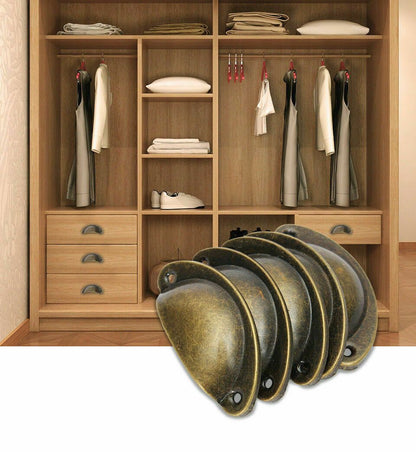 Cupboard Door Cabinet Cup Drawer Furniture Antique Pull Shell Handle - Vintagelite