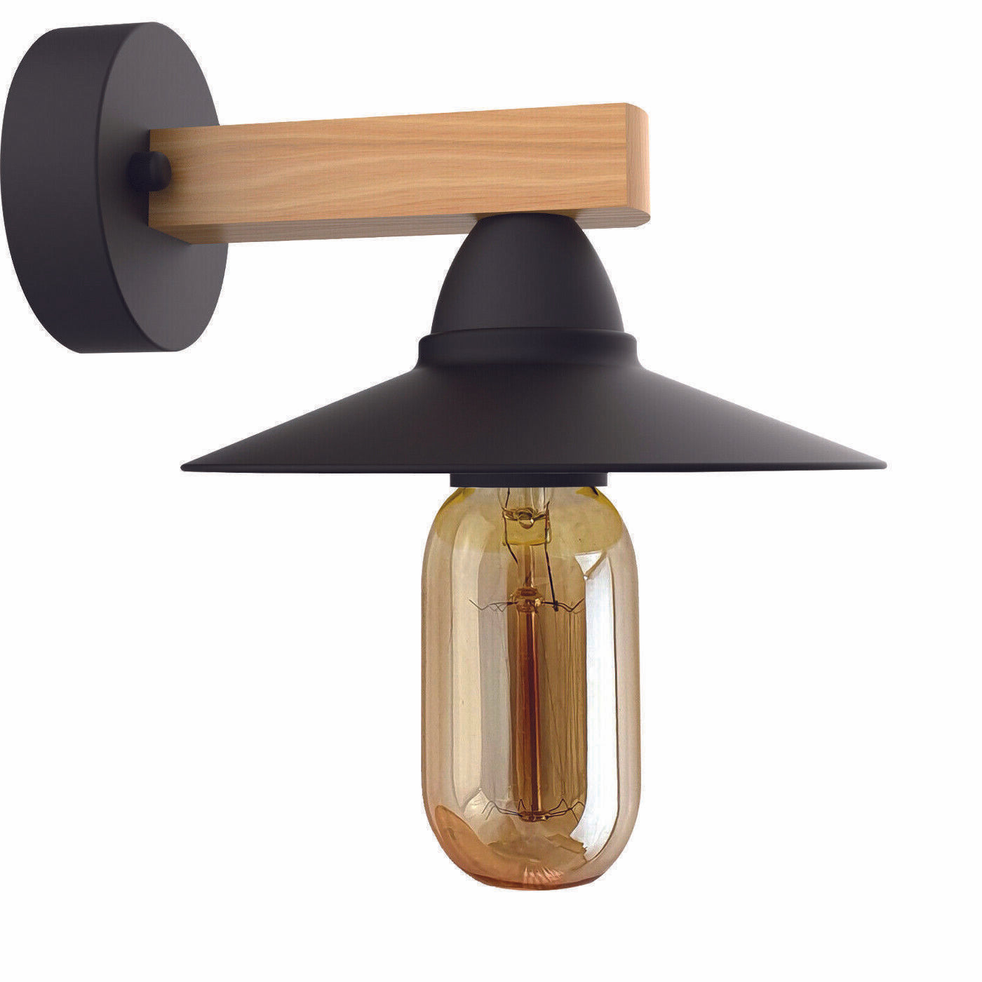 Contemporary Wooden PVC Wall Sconce - E27 Stylish Indoor Lighting