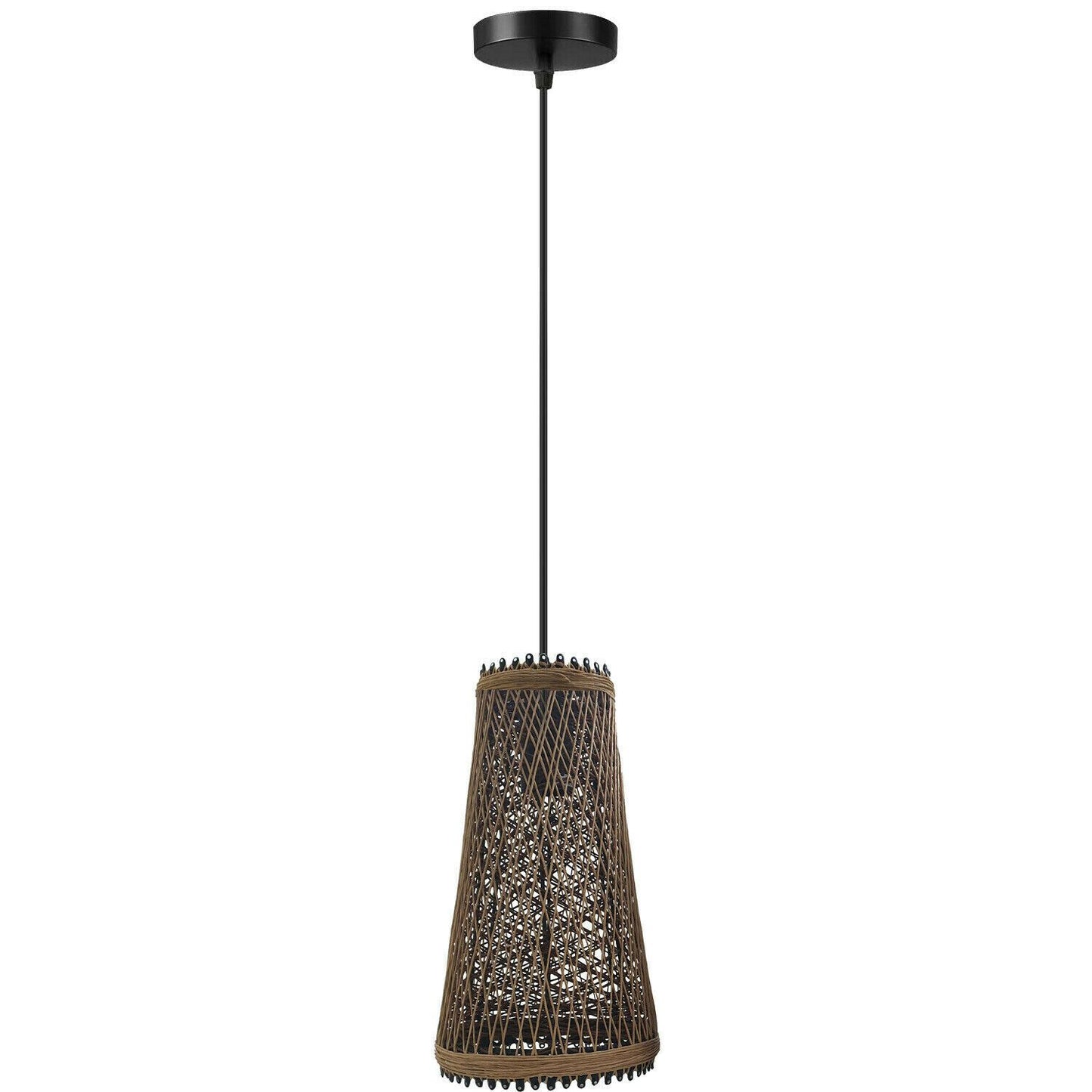 Modern Wicker Rattan Basket Style Ceiling Pendant Hanging Lights