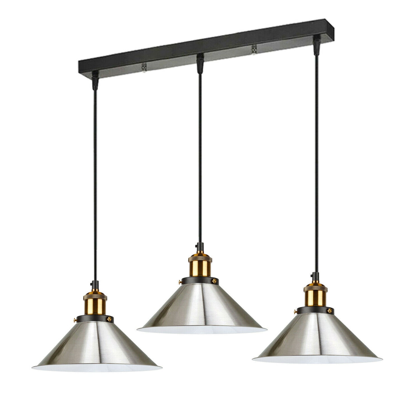 Modern 3Way Cone Metal Lamp Shade Pendant Hanging Lighting