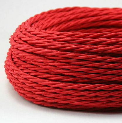 3 Core Braided Twisted Red Fabric Cord