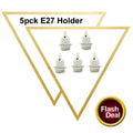 5 pack Edison E27 White Bakelite Lamp Pendant Bulb Holder with Shade Ring & Cord Grip - Vintagelite