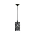 Industrial silver drum cage pendant light, perfect for modern home decor