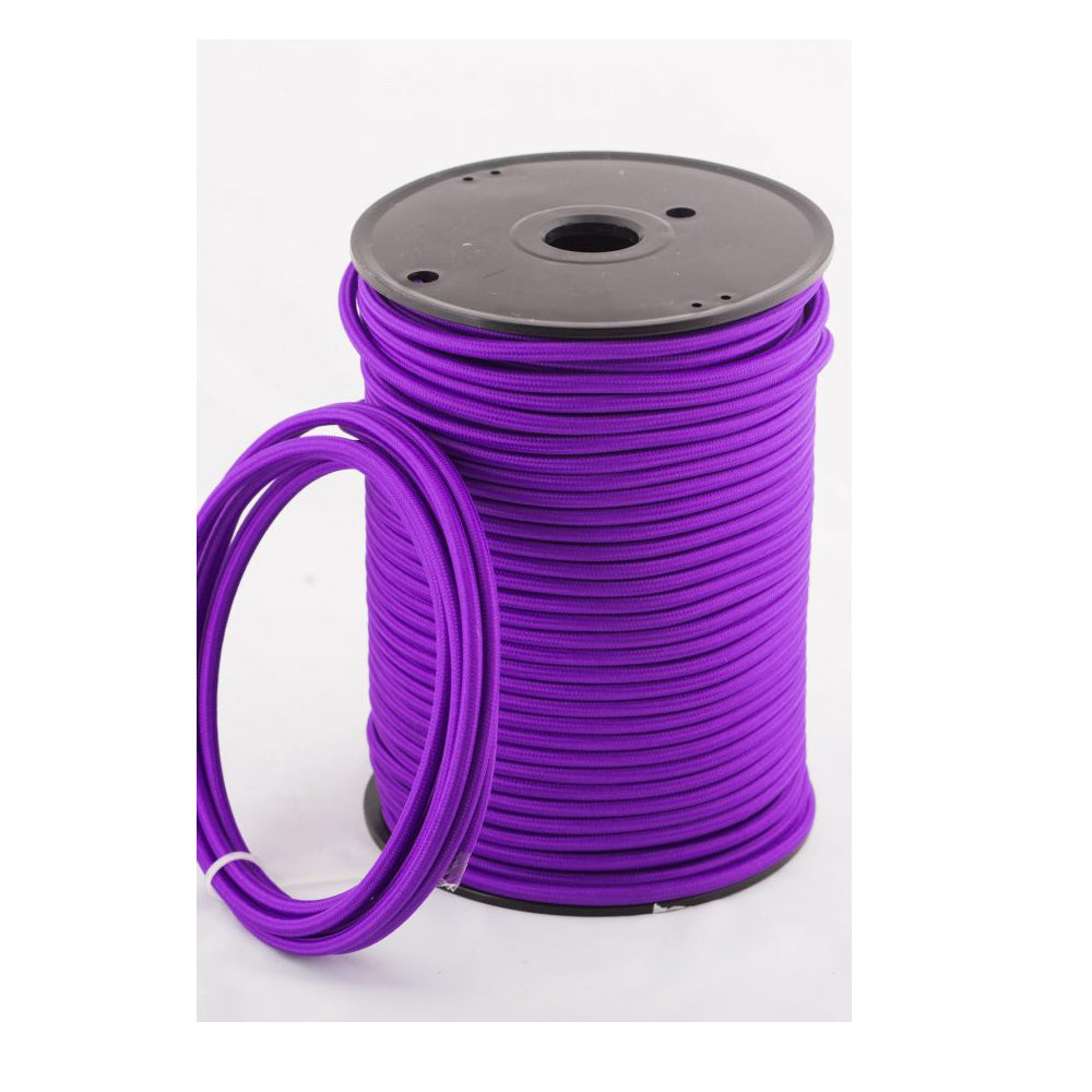Vintage Purple Fabric 2 Core Round Italian Braided Cable 0.75mm - Vintagelite