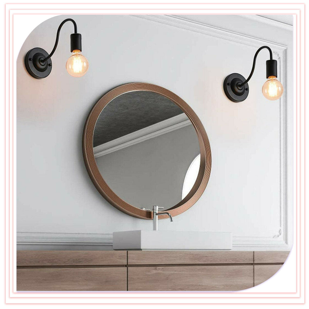 Modern  Black Wall Sconce Light  Lamp Holder_Application image