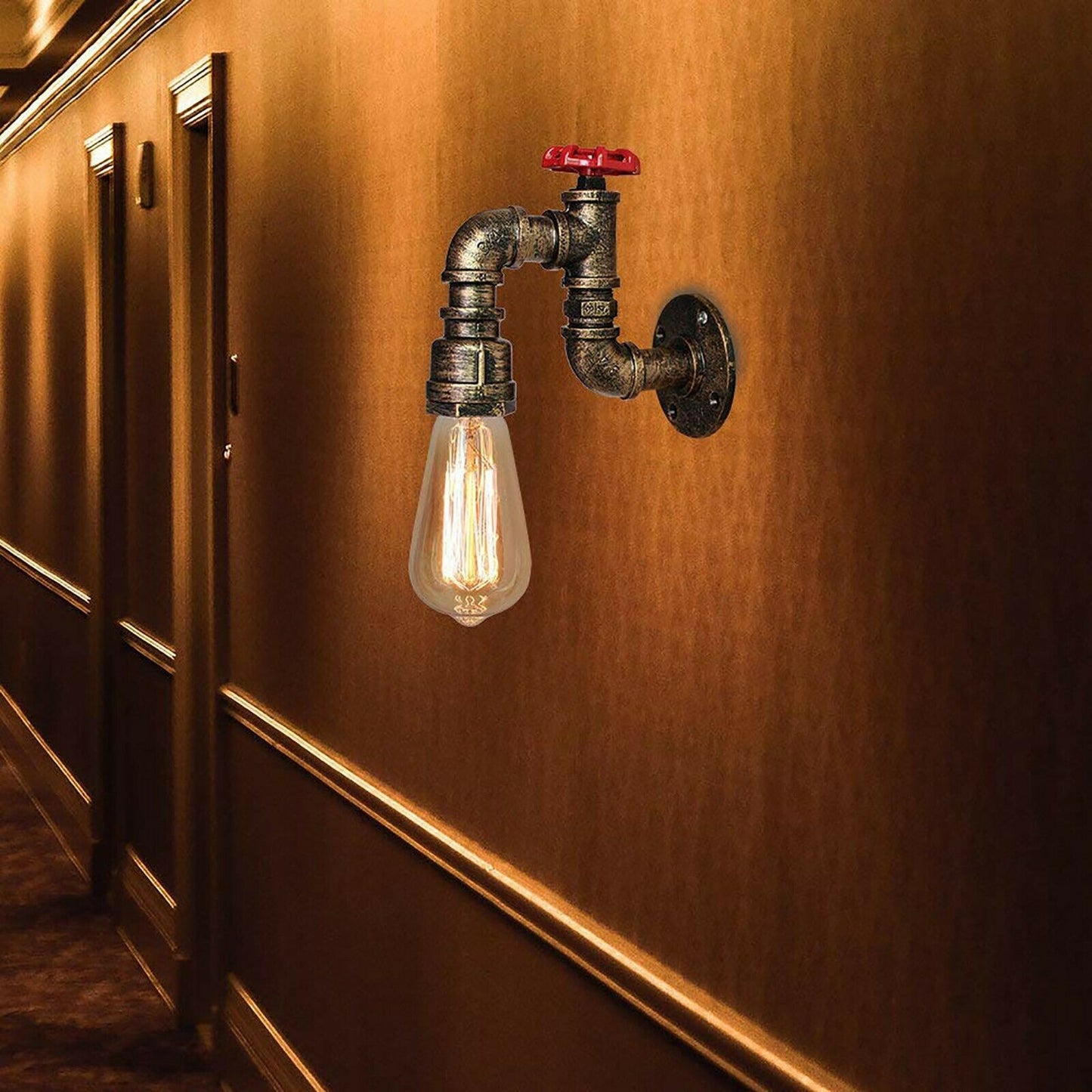 Steampunk Metal Pipe Wall Light Sconce -Application image 3
