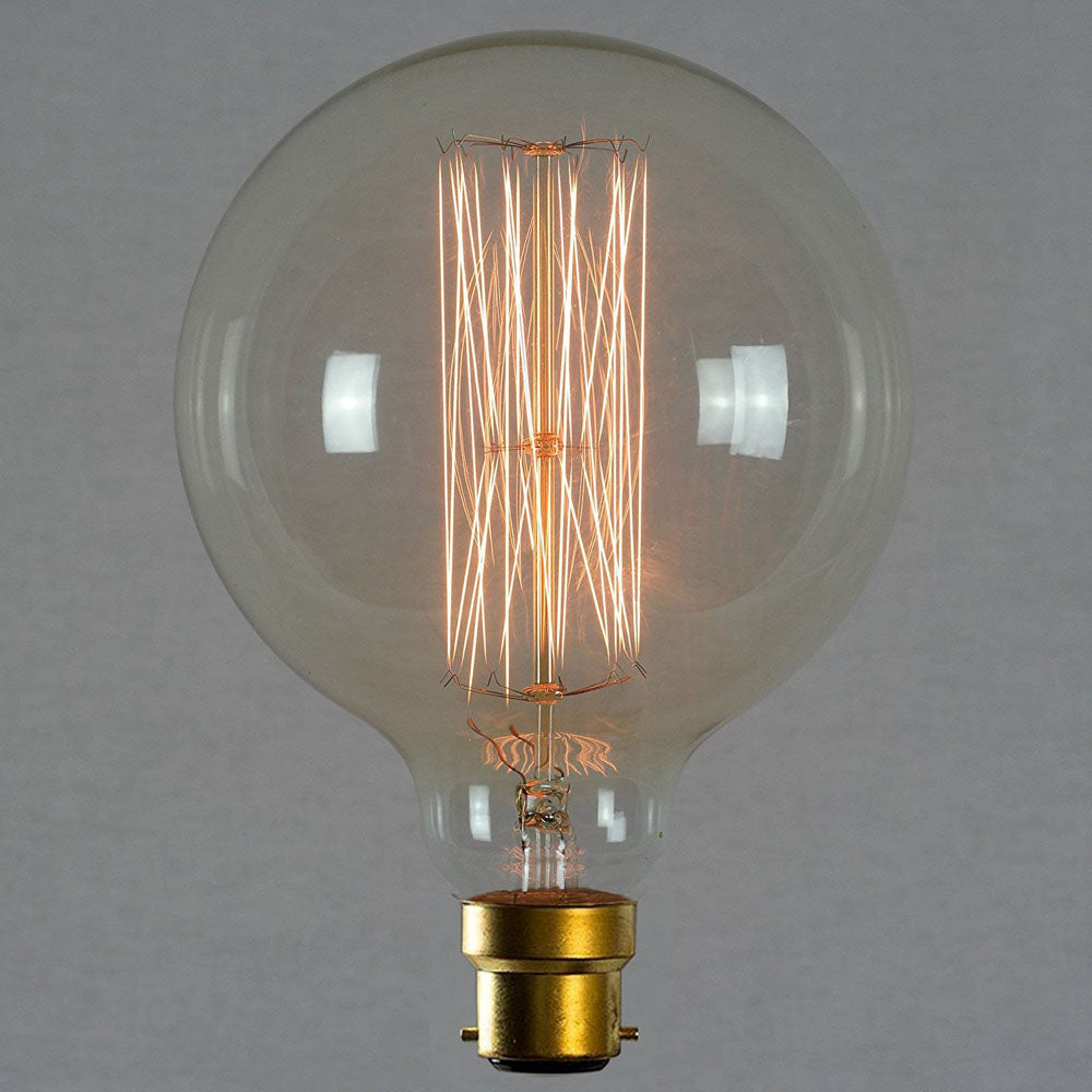 Dimmable G125 B22 60W Globe Industrial Vintage Filament Bulb - Vintagelite