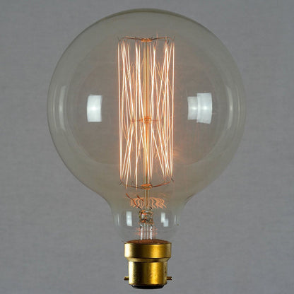 Dimmable G125 B22 40W Globe Industrial Vintage Filament Bulb - Vintagelite